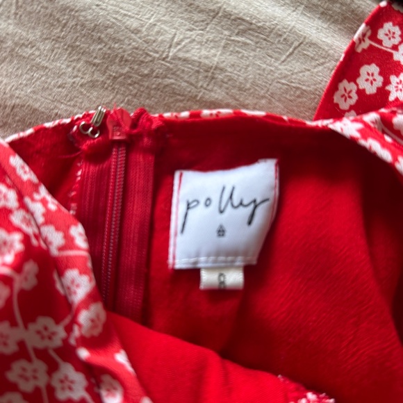 Oh Polly Floral Red Ruffle Dress - Picture 4 of 4